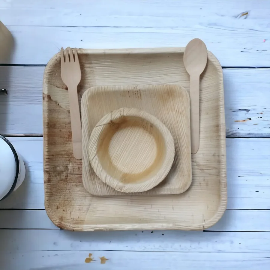 Areca leaf plates, eco-friendly biodegradable tableware