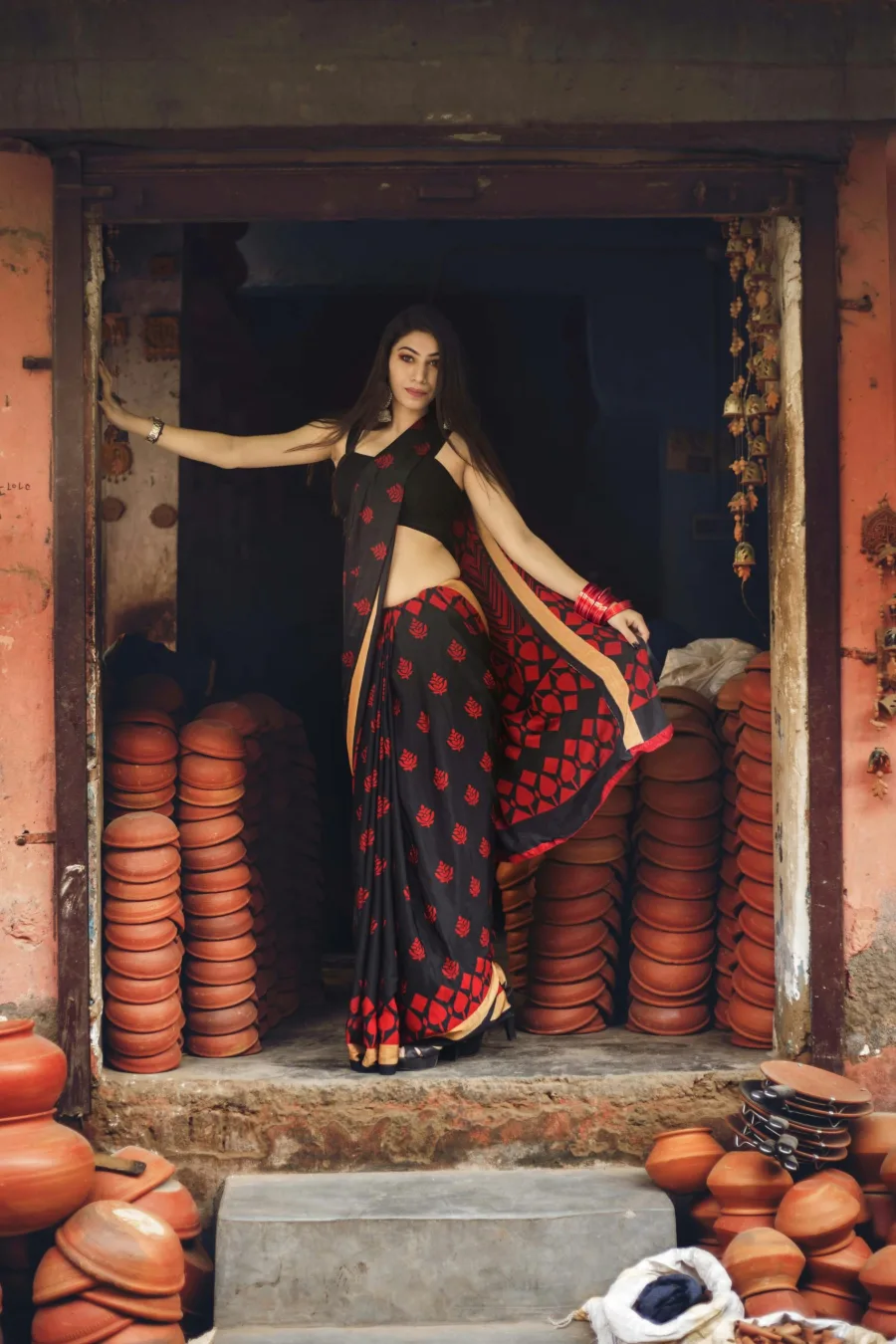 Indian saree, traditional textile export in silk and cotton